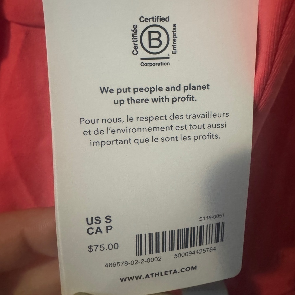 NWT Athleta Size Small Shanti Scoop Top Red - Picture 5 of 6